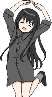 Sticker 😄 Girl with black hair long TL-EDIT :: @line_stickers