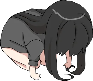 Video sticker 😵 Girl with black hair long TL-EDIT :: @line_stickers