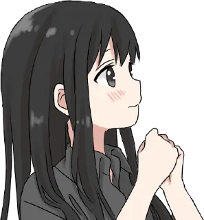 Sticker 💪 Girl with black hair long TL-EDIT :: @line_stickers