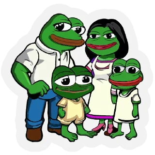 Sticker 👨‍👩‍👧‍👦 PepeTheFrog