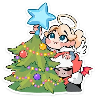 Sticker 🎄 Зимние Нимб и Рожки @TgSticker