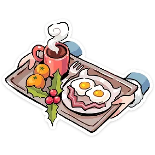 Sticker 🍳 Зимние Нимб и Рожки @TgSticker