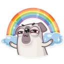 Sticker 🌈 Water Pug