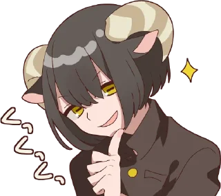 Sticker 😈 Sheep and black goat :: @line_stickers