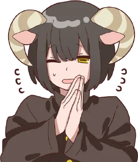 Sticker 🙏 Sheep and black goat :: @line_stickers