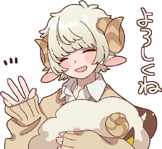 Sticker 👋 Sheep and black goat :: @line_stickers