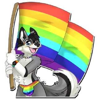 Sticker 🏳️‍🌈 Huskers Husky