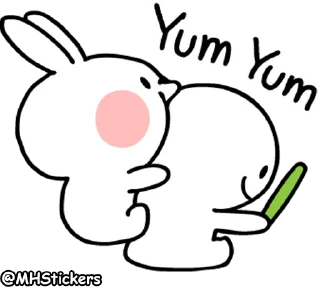 Sticker 😋 @MHStickers Spoiled Rabbit Onomatopee