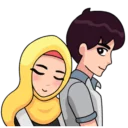 Video sticker ☺️ 🤡 Couple Hijab 🧕 ~ by @RoTeY 🤡