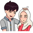 Sticker 😄 🤡 Couple Hijab 🧕 ~ by @RoTeY 🤡