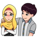 Sticker 😭 🤡 Couple Hijab 🧕 ~ by @RoTeY 🤡