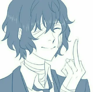 Sticker 🖕 Dazai from anime "Bungo Stray Dogs"