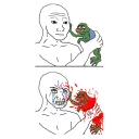 Sticker 👺 Pepe And Feels Guy