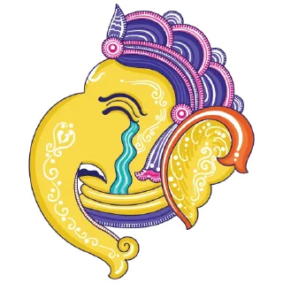 Sticker 😭 Funky Pattachitra Ganesha