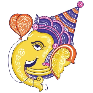 Sticker 🥳 Funky Pattachitra Ganesha