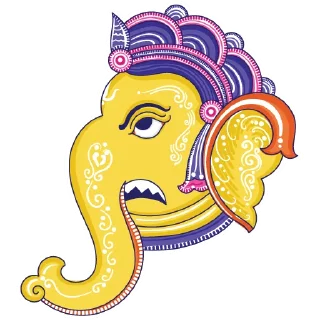 Video sticker 😠 Funky Pattachitra Ganesha