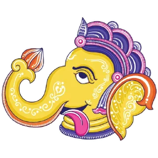 Sticker 😋 Funky Pattachitra Ganesha