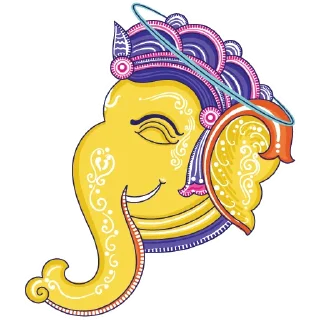 Sticker 😇 Funky Pattachitra Ganesha