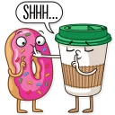 Sticker 🤫 Donut and Coffee