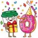 Video sticker 🎉 Donut and Coffee