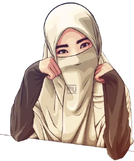 Sticker 🤔 hijab-tyan