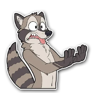 Sticker 🤢 Sam's stickers (Nik raccoon)