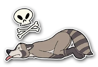 Sticker 💀 Sam's stickers (Nik raccoon)