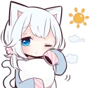 Sticker ☀ White Kitten Girl by SR