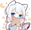 Sticker 🌙 White Kitten Girl by SR