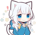 Sticker 🙂 White Kitten Girl by SR