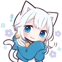 Sticker 😃 White Kitten Girl by SR