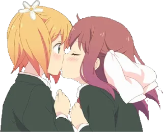 Sticker 👩 Anime kiss 💋 @medovoe