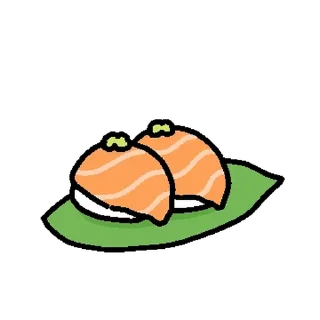 Video sticker 💬 초밥을 못먹는데 만든 연어초밥티콘 By @KakaoEmoticon