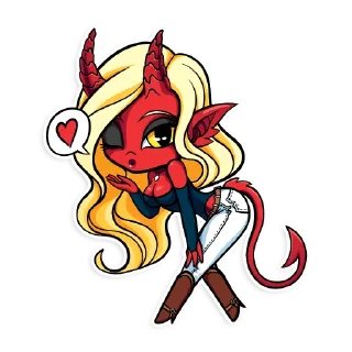 Sticker 😘 Kinky demons - @andromedaart