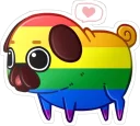 Sticker 😊 Pug LGBT+