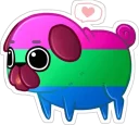 Sticker 😊 Pug LGBT+