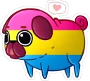 Sticker 😊 Pug LGBT+