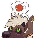 Sticker 🍖 Kona the brown hyena-mutt