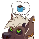 Video sticker ☕ Kona the brown hyena-mutt