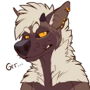 Sticker 😠 Kona the brown hyena-mutt