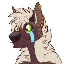 Sticker 😭 Kona the brown hyena-mutt