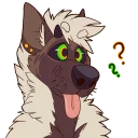 Video sticker ❓ Kona the brown hyena-mutt