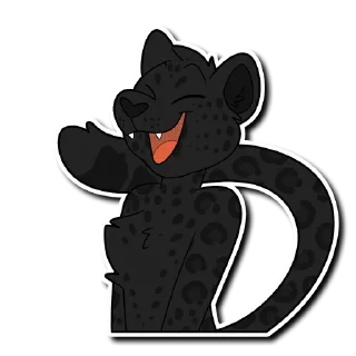 Sticker 😊 Black Leopard