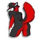 Sticker 🍑 Fyrien the Fire Wolf