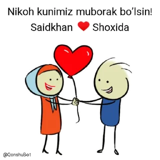 Sticker 💍 Saidkhan va Shoxida @Qonshubot