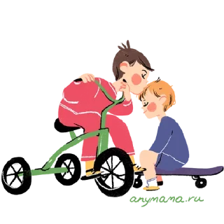 Sticker 🚴‍♀️ Little Brothers by Anymama.ru