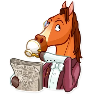 Sticker ☕️ Gentleman Horse