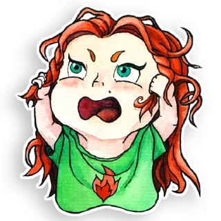 Sticker 😡 Rainbow redhead