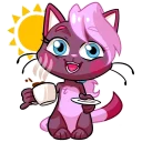 Sticker ☕️ Kate the Flirty Cat @TgSticker