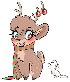 Sticker 🐭 Deer❄(@Valeria_Fills_Art)